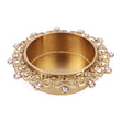Saloni Fashion Jewellery Traditional Classy Leaf and Round Shape Brass Gold Plated White Stone Festival Decorative Deep / Diya - view 2
