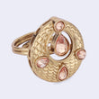 Saloni Fashion Jewellery Luxurious Round and Oval Shape Gold Plated Adjustable Finger Ring For Women - view 3