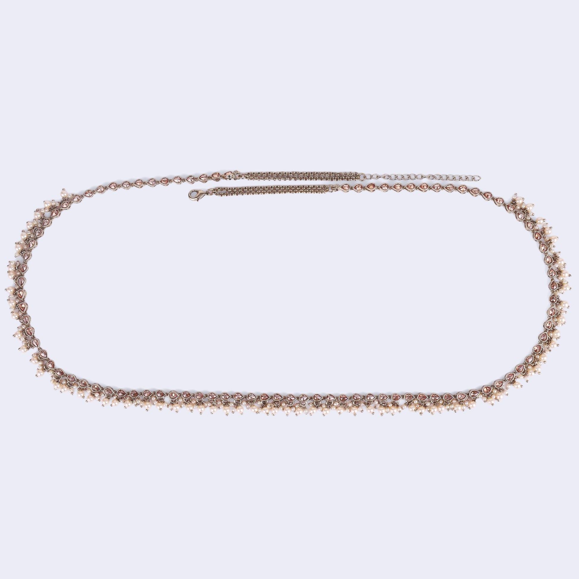 Saloni Fashion Jewellery Splendid Oval Shape and Pearl Drop Gold Plated Kamarband(Waist Belt)For Women