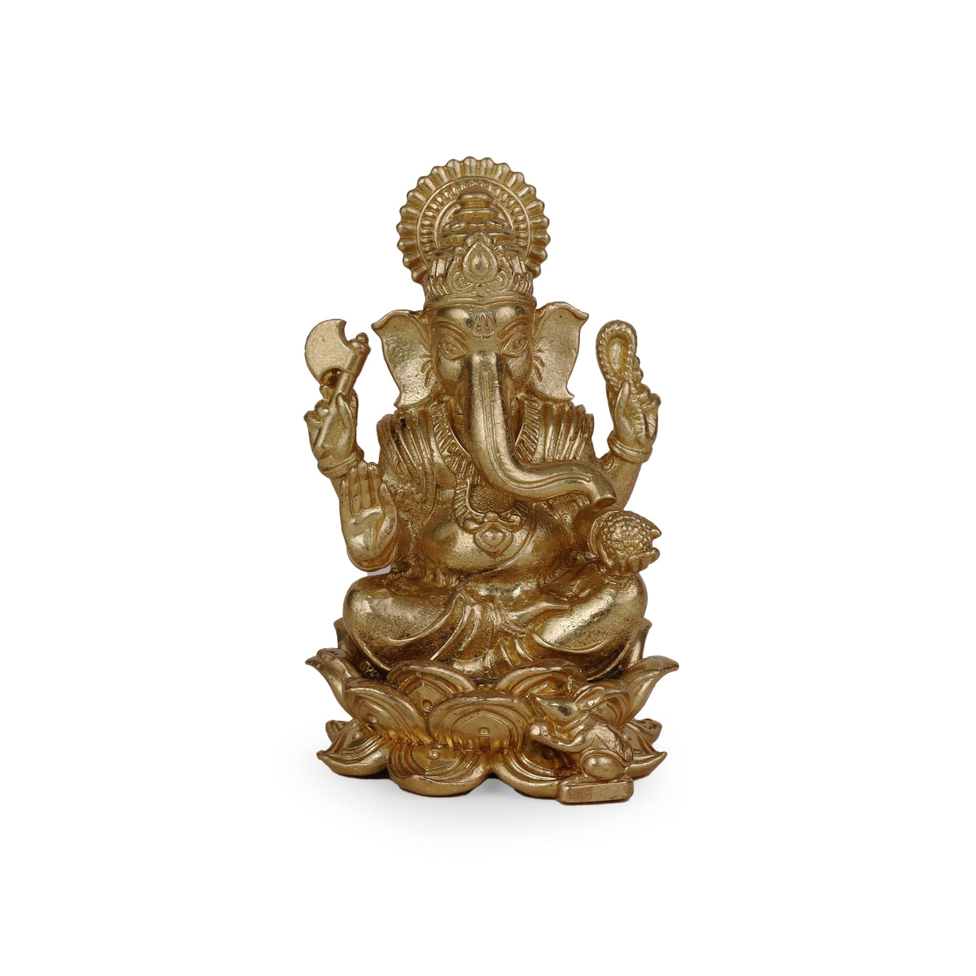 Saloni Fashion Jewellery Lord Ganesha Gold Plated Idol/Murti Home And Office Decorative Gifting