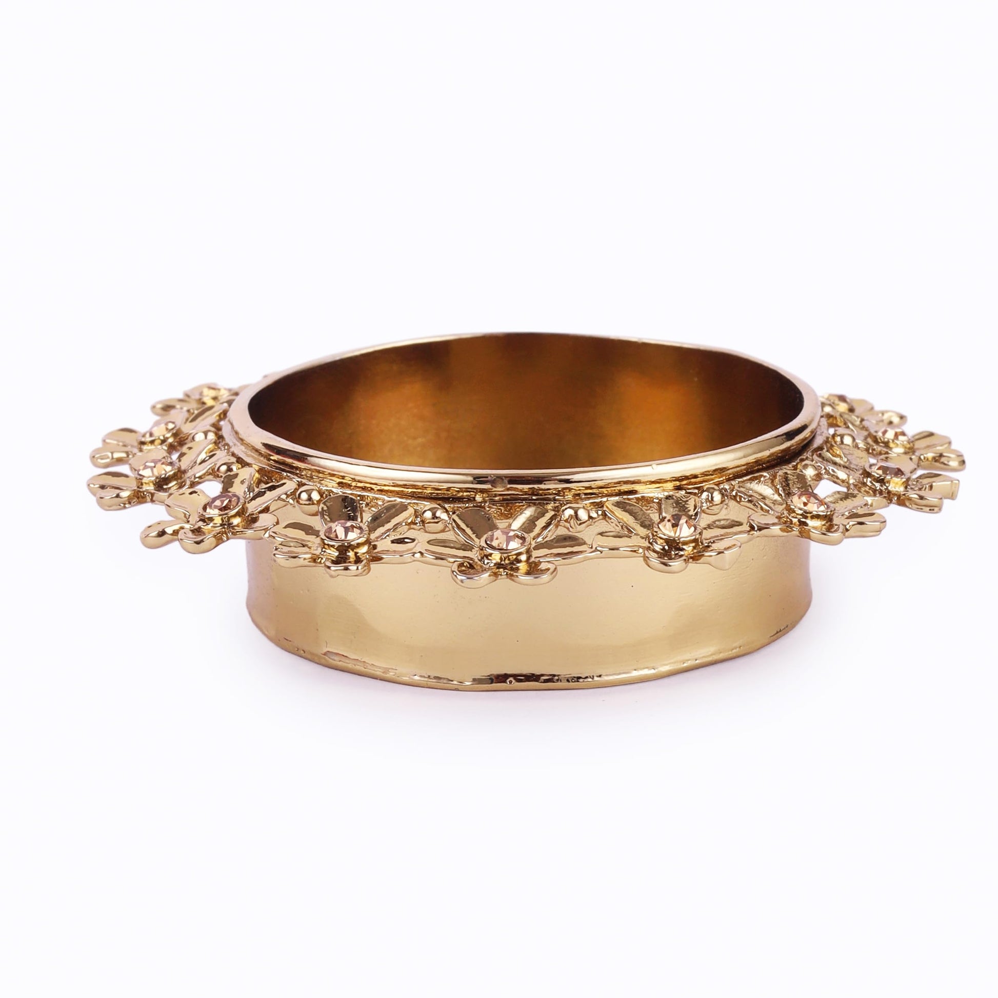 Saloni Fashion Jewellery Traditional Attractive Flower Design Brass Gold Plated Festival Decorative Deep / Diya