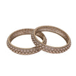Saloni Fashion Jewellery Modern Rectangle Crystal Antique Gold Plated Set Of 2 Bangles For Women - view 4