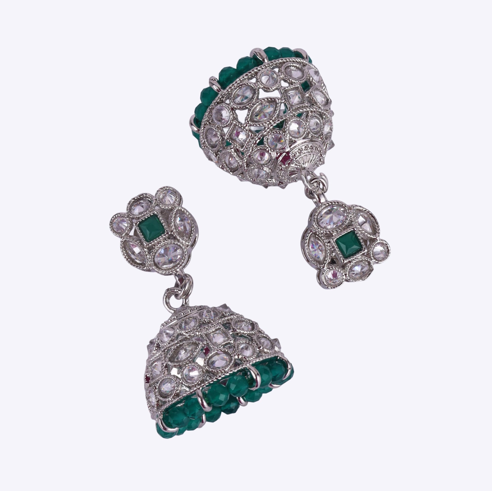 Saloni Fashion Jewellery Stylish Round Shape Silver Plated Jhumki Earring For Women and Girls