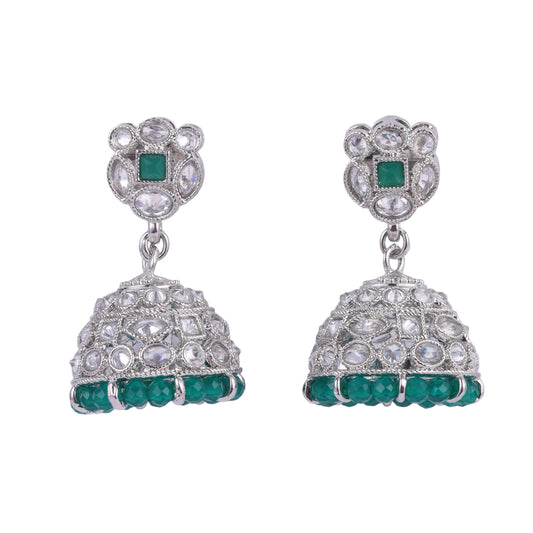 Saloni Fashion Jewellery Stylish Round Shape Silver Plated Jhumki Earring For Women and Girls