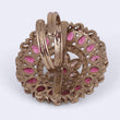 Saloni Fashion Jewellery Royal Flower and Oval Shape Gold Plated Adjustable Finger Ring For Women - view 4