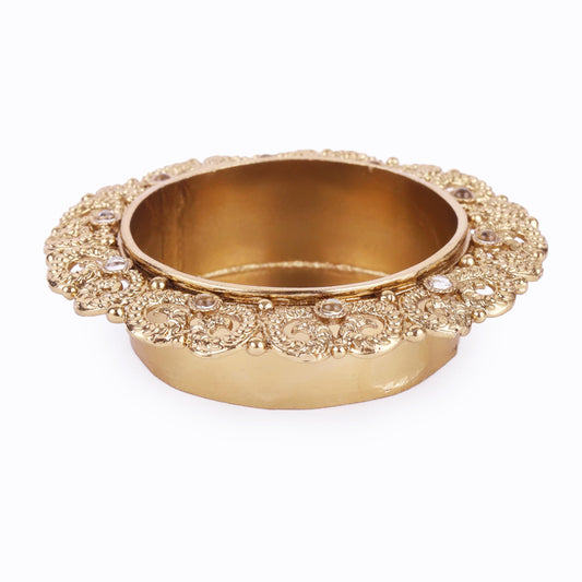 Saloni Fashion Jewellery Traditional Elegant Peacock Design Brass Gold Plated Festival Decorative Deep / Diya