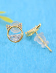 Saloni Fashion Jewellery Round Shape CZ Brass Gold Plated Set of 3 Combo Stud Earring For Women and Girls - view 7