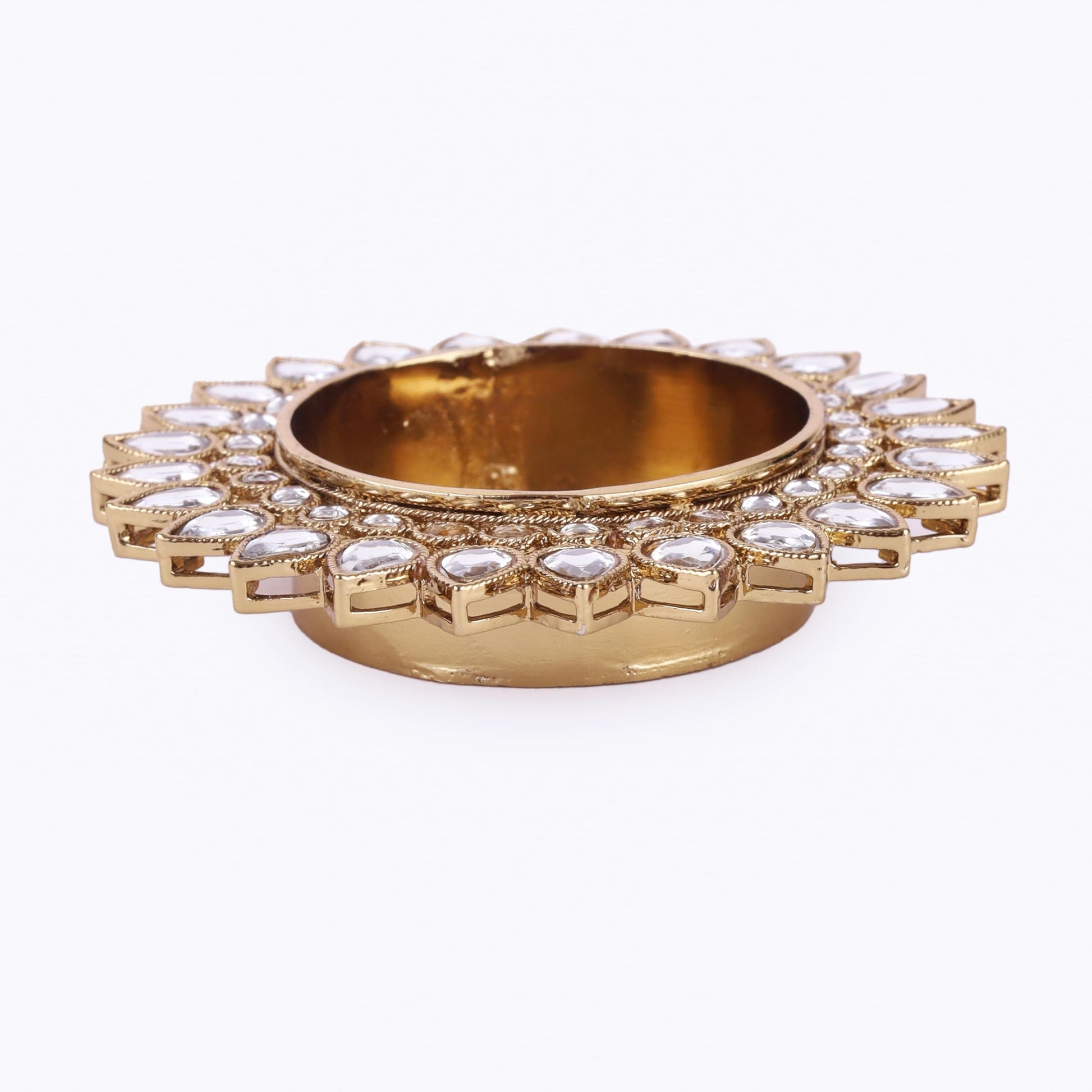 Saloni Fashion Jewellery Traditional Creative Oval and Round Shape Brass Gold Plated Festival Decorative Deep / Diya