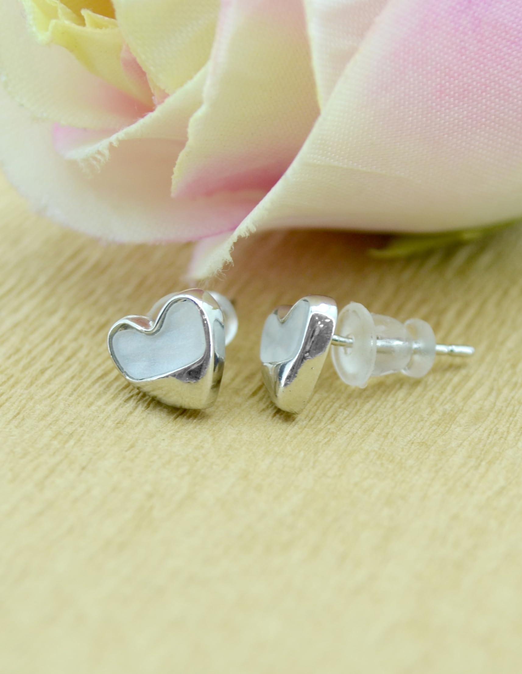 Saloni Fashion Jewellery Eye-Catchy Heart Shape Combo of 3 Silver Plated Stud Earring For Women and Girls