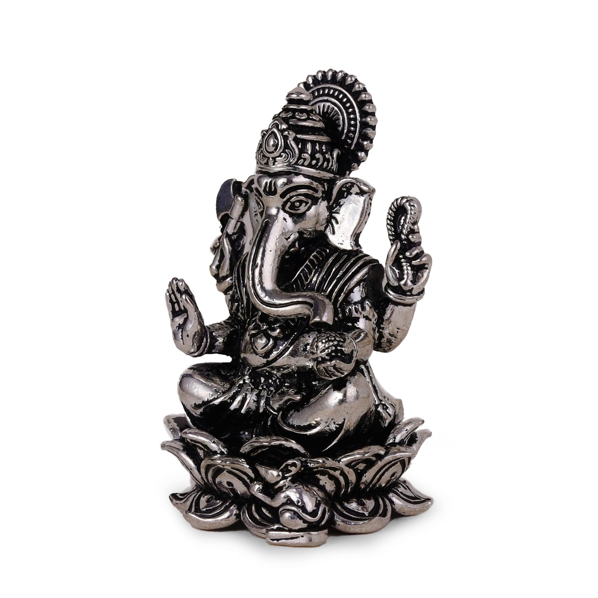 Saloni Fashion Jewellery Lord Ganesha Silver Gold plated Idol/Murti Home And Office Decorative Gifting
