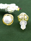 Saloni Fashion Jewellery Pretty Round Shape CZ Brass Gold Plated Set of 3 Combo Stud Earring For Women and Girls - view 5