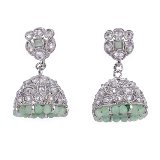 Saloni Fashion Jewellery Attractive Round Shape Silver Plated Jhumki Earring For Women and Girls