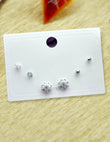 Saloni Fashion Jewellery Classy Flower Design Combo of 3 Silver Plated Stud Earring For Women and Girls - view 3