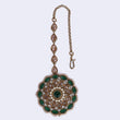 Saloni Fashion Jewellery Trendy Round and Oval Shape Gold Plated Maang Tikka For Women and Girls - view 5