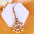 Saloni Fashion Jewellery Traditional Chandelier and Flower Shape Silver Gold Plated Maang Tikka For Women