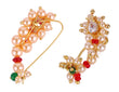 Saloni Fashion Jewellery Traditional Brilliant Oval Shape Gold Plated Combo Set of 2 Maharashtrian Nosepin / Nath Without Piercing For Women and Girls - view 2