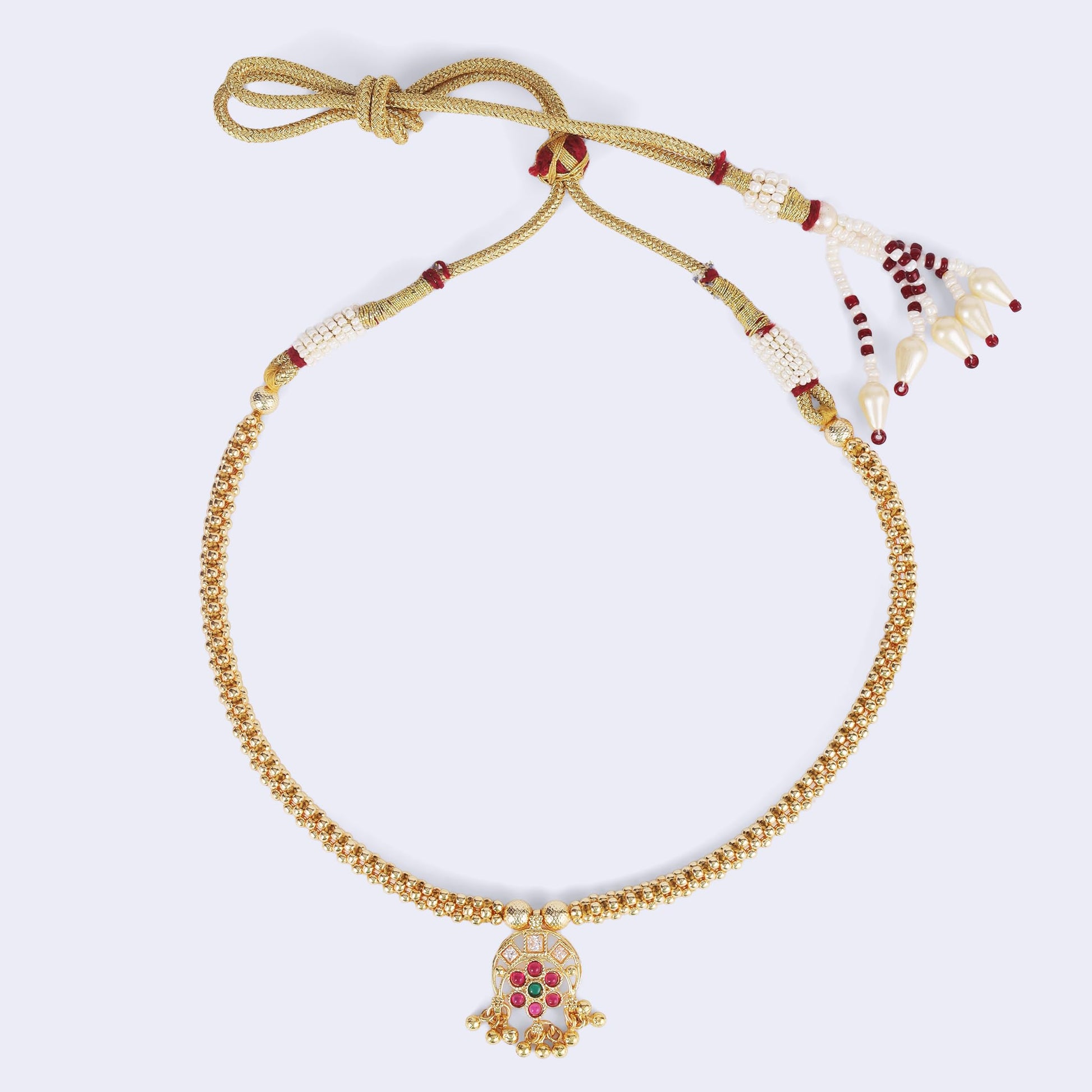 Saloni Fashion Jewellery Traditional Round Shape Golden Balls Guchha Gold Plated Choker Necklace For Women