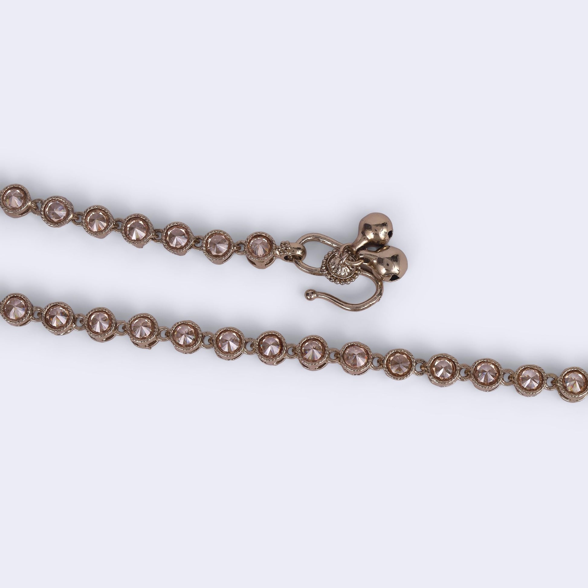 Saloni Fashion Jewellery Traditional Fascinating Round Shape Gold Plated Set of 2 Anklet(Payal) For Women