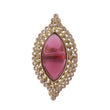 Saloni Fashion Jewellery Lavish Oval Shape Center Pink Stone Gold Plated Set of 2 Combo Adjustable Finger Ring For Women - view 4