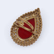 Saloni Fashion Jewellery Inspired Oval Shape Center Red Stone Gold Plated Adjustable Finger Ring For Women - view 4