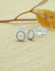 Saloni Fashion Jewellery Round Shape CZ Studded Combo of 3 Silver Plated Stud Earring For Women and Girls - view 4