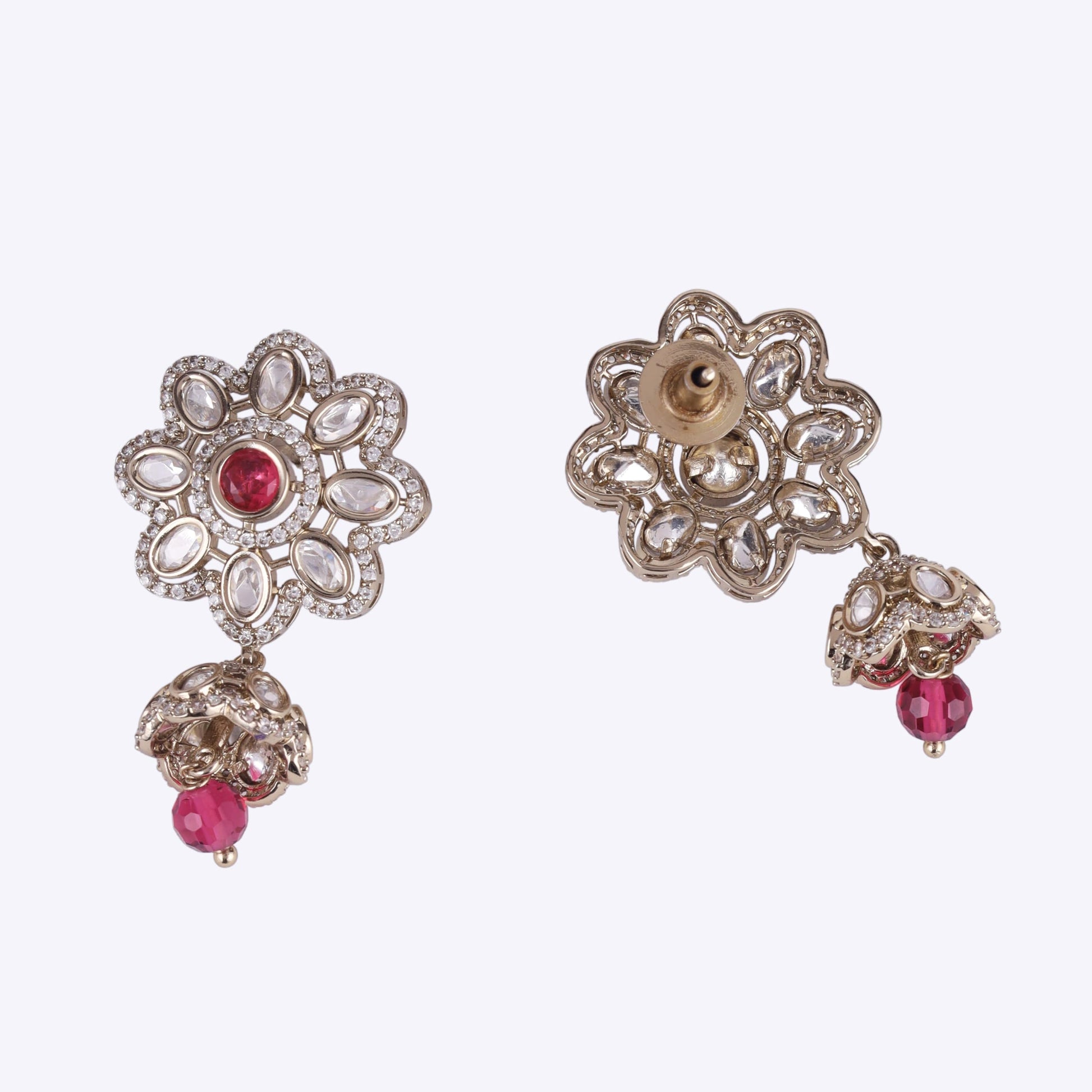 Saloni Fashion Jewellery Classy Flower Design Gold Plated Dangle Earring For Women and Girls
