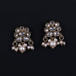 Saloni Fashion Jewellery Oval and Flower Design Kundan Silver and Antique Gold Plated Set of 3 Combo Dangle Earring For Women and Girls - view 5