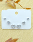Saloni Fashion Jewellery Lovely Heart Shape Combo of 3 Silver Plated Stud Earring For Women and Girls - view 3