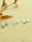Saloni Fashion Jewellery Classy Flower Design Combo of 3 Silver Plated Stud Earring For Women and Girls - view 7