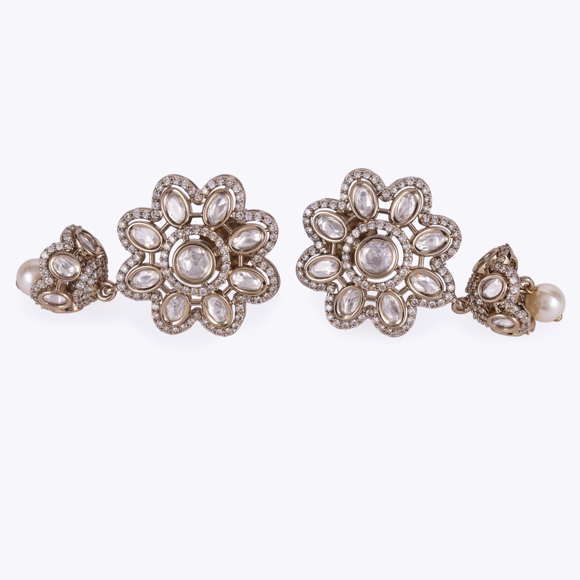Saloni Fashion Jewellery Pretty Flower Design Gold Plated Dangle Earring For Women and Girls