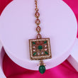 Saloni Fashion Jewellery Traditional Square and Flower Shape Silver Gold Plated Brass Maang Tikka For Women