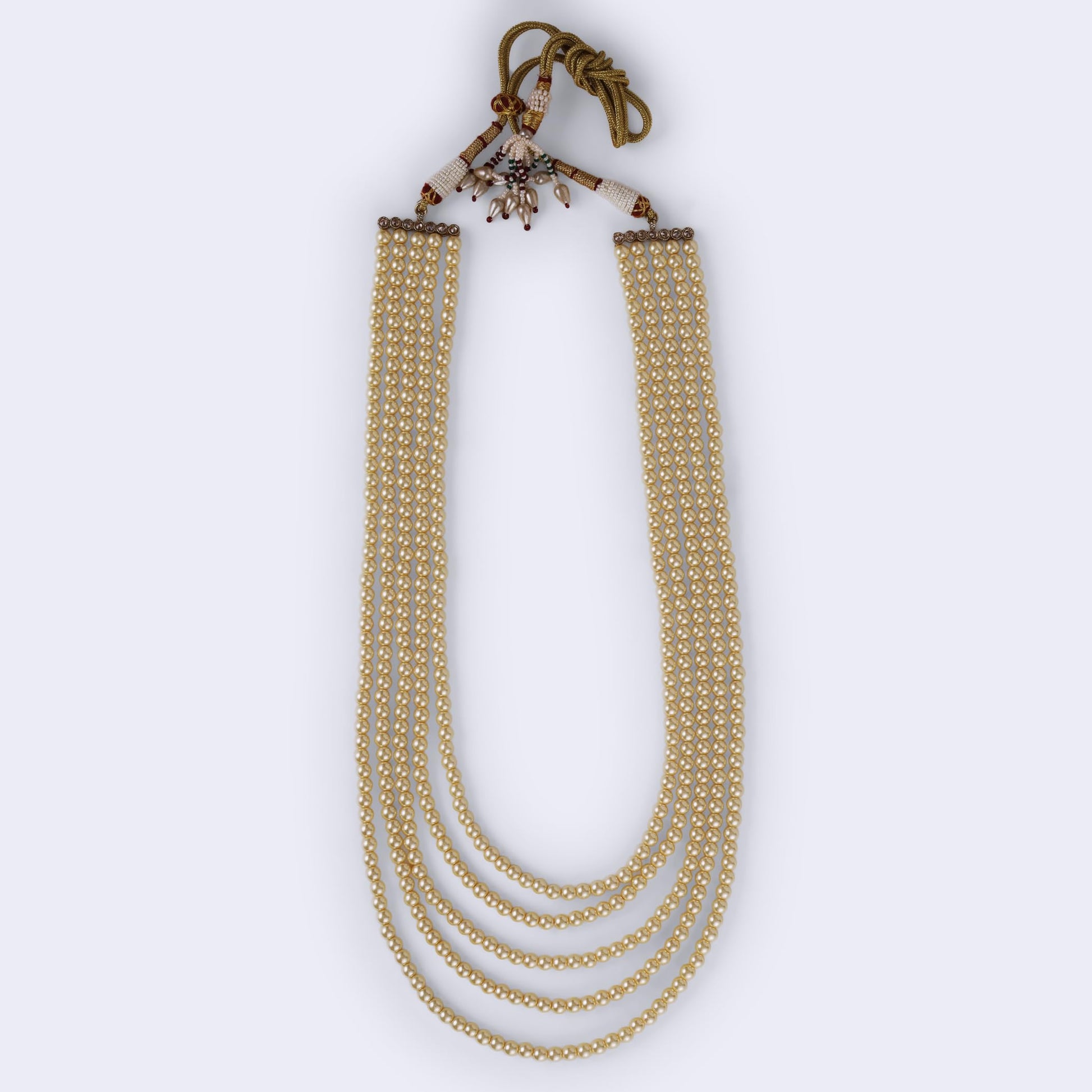 Saloni Fashion Jewellery Freshwater Pearl 5 Layered Gold Plated Moti Mala Necklace