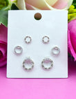 Saloni Fashion Jewellery Round Shape Combo of 3 Silver Plated Stud Earring For Women and Girls - view 3