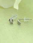 Saloni Fashion Jewellery Cuff Shape CZ Studded Combo of 3 Silver Plated Stud Earring For Women and Girls - view 5