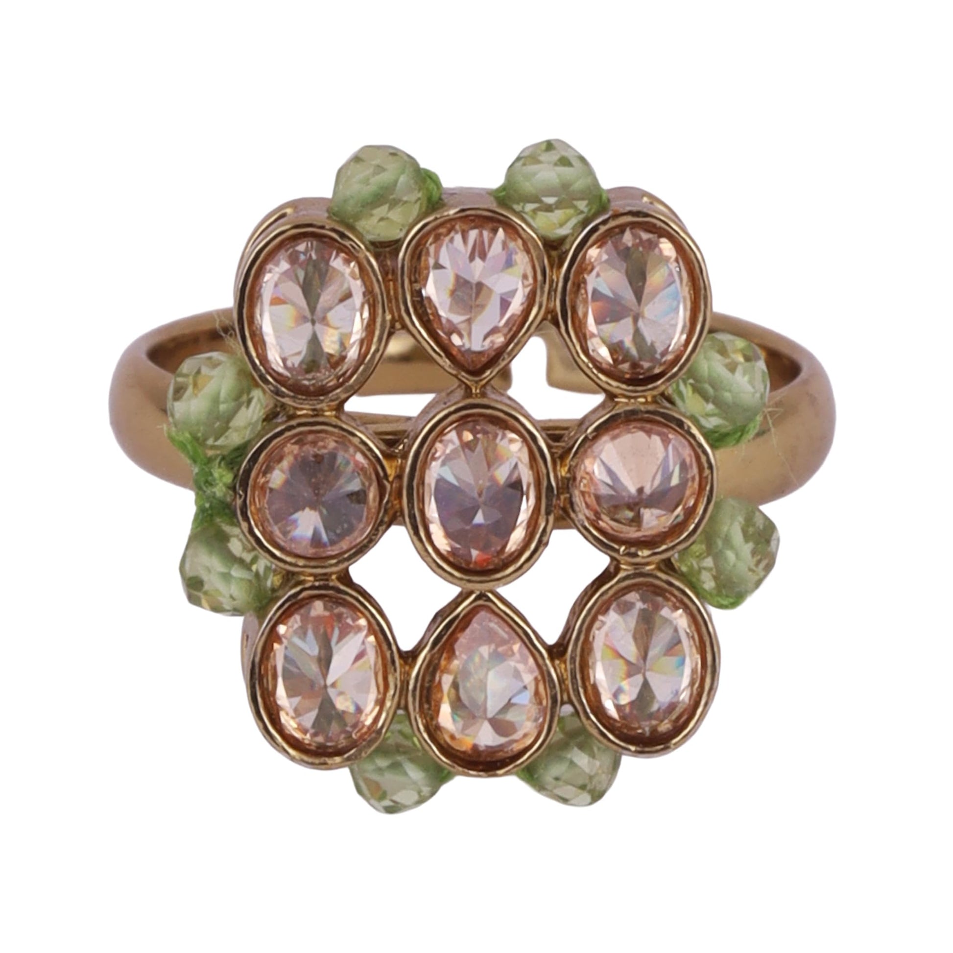 Saloni Fashion Jewellery Modish Round and Oval Shape Gold Plated Set of 2 Combo Adjustable Finger Ring For Women
