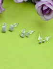 Saloni Fashion Jewellery Square and Heart Shape Combo of 3 Silver Plated Stud Earring For Women and Girls - view 7