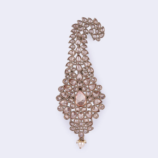 Saloni Fashion Jewellery Traditional Glamorous Flower Oval Shape Gold Plated Pagdi Wedding Safa kalgi For Groom