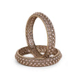Saloni Fashion Jewellery Modern Rectangle Crystal Antique Gold Plated Set Of 2 Bangles For Women - view 3