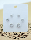 Saloni Fashion Jewellery Round Shape CZ Studded Combo of 3 Silver Plated Stud Earring For Women and Girls - view 3