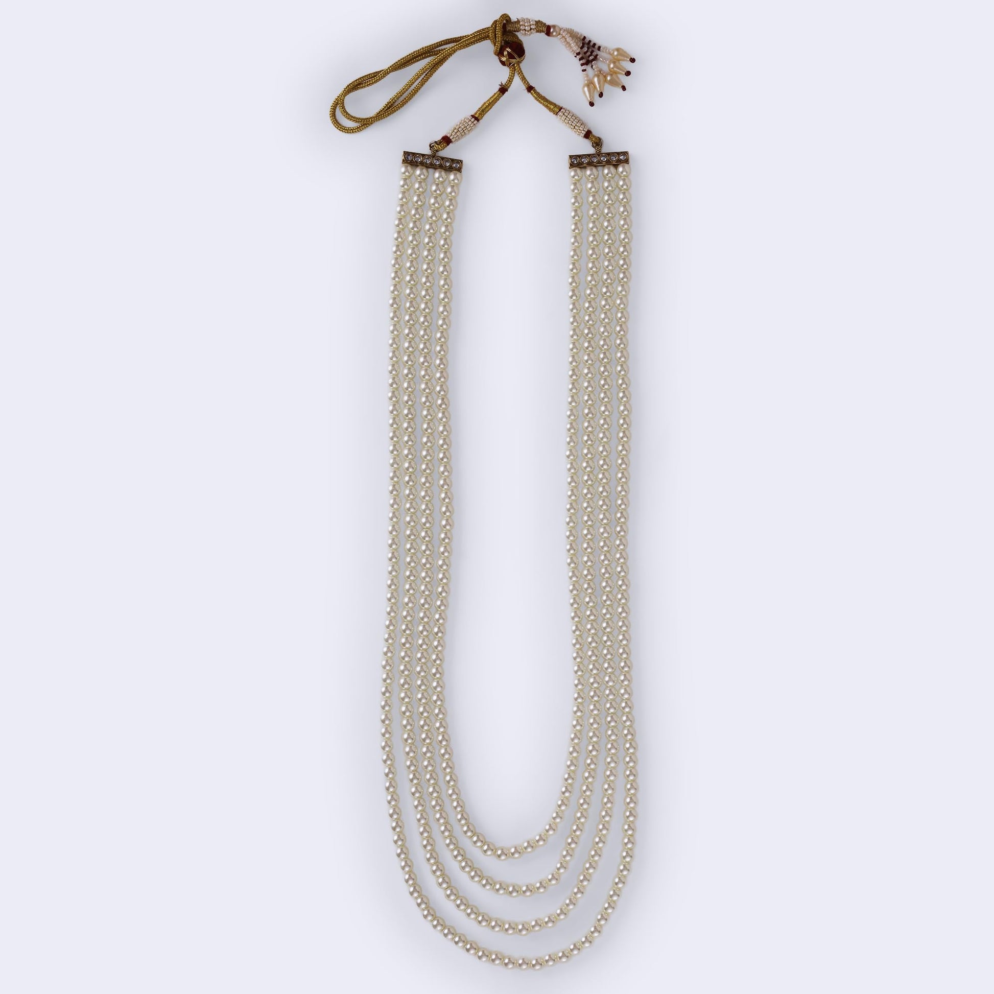 Saloni Fashion Jewellery Graceful Pearl 4 Layered Gold Plated Moti Mala Necklace