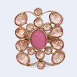 Saloni Fashion Jewellery Pleasant Oval Shape Gold Plated Adjustable Finger Ring For Women