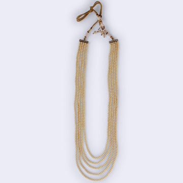 Saloni Fashion Jewellery Luxurious Pearl 5 Layered Gold Plated Moti Mala Necklace