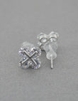 Saloni Fashion Jewellery Royal Flower Design CZ Brass Silver Plated Set of 3 Combo Stud Earring For Women and Girls - view 7