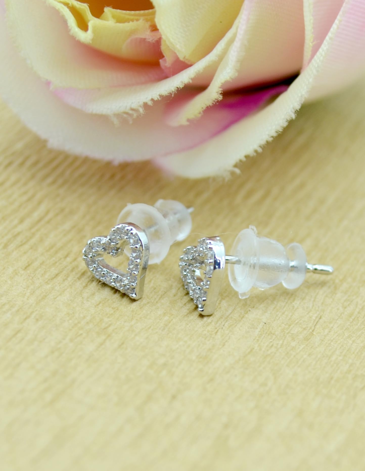 Saloni Fashion Jewellery Eye-Catchy Heart Shape Combo of 3 Silver Plated Stud Earring For Women and Girls