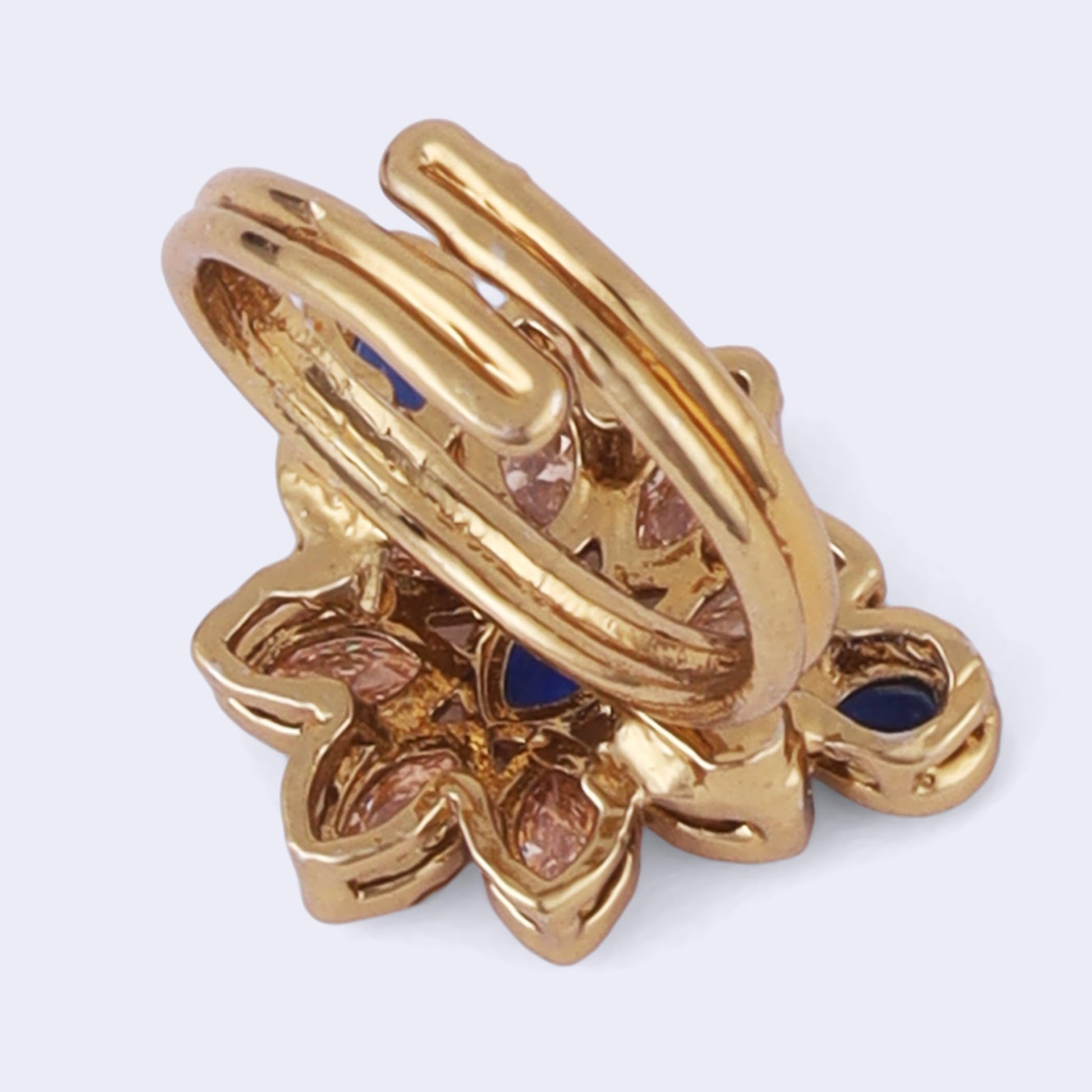 Saloni Fashion Jewellery Modern Oval Shape Gold Plated Adjustable Finger Ring For Women