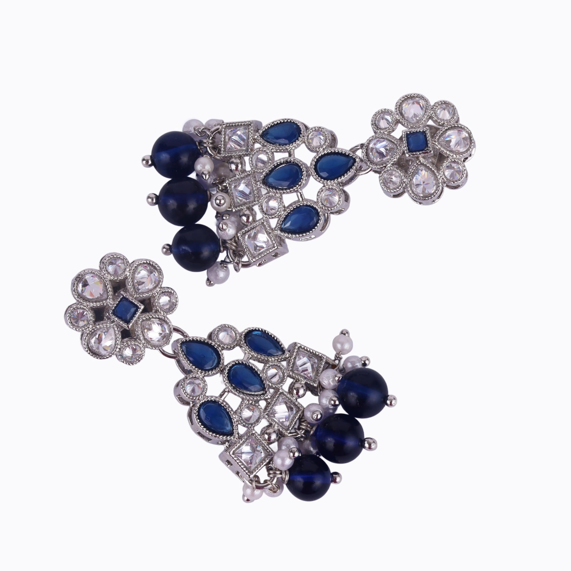 Saloni Fashion Jewellery Graceful Round and Leaf Shape Silver Plated Dangle Earring For Women and Girls