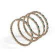 Saloni Fashion Jewellery Incredible Green Crystal Antique Gold Plated Set Of 4 Bangles For Women - view 3