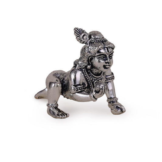 Saloni Fashion Jewellery Lord Krishna Silver Gold plated Idol/Murti Home And Office Decorative Gifting