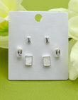 Saloni Fashion Jewellery Square Shape Combo of 3 Silver Plated Stud Earring For Women and Girls - view 3