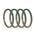 Saloni Fashion Jewellery Excellent Square Green Crystal Antique Gold Plated Set Of 4 Bangles For Women - view 2